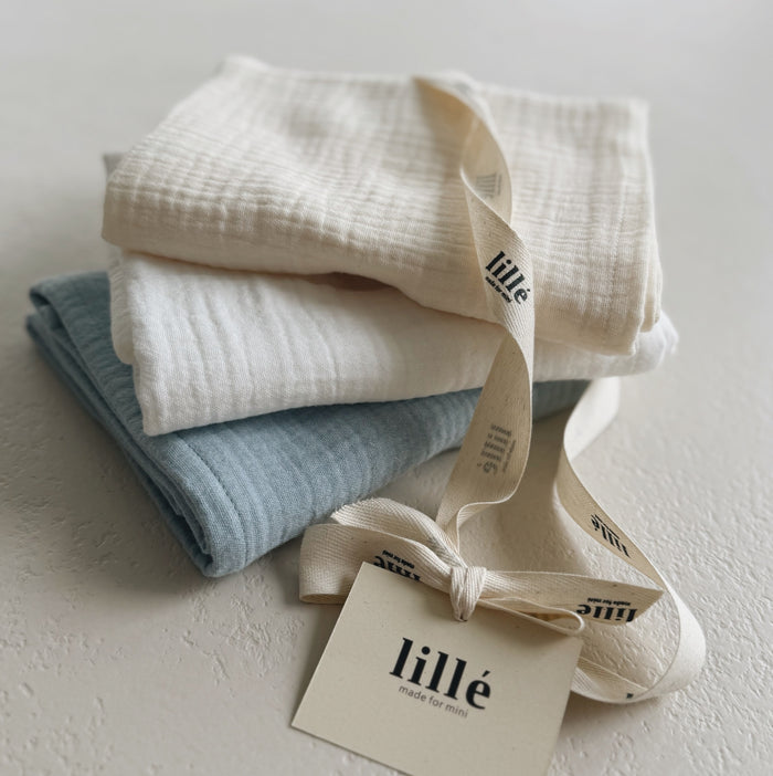 MUSLIN CLOTHS 3 PACK - giftset baby blue