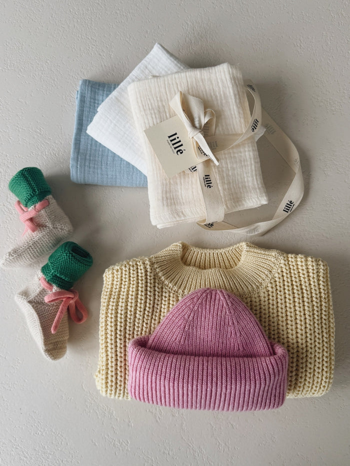 MUSLIN CLOTHS 3 PACK - giftset baby blue