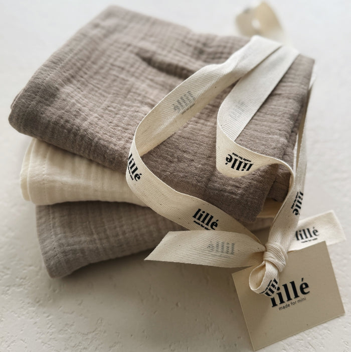 MUSLIN CLOTHS 3 PACK - giftset cappuccino