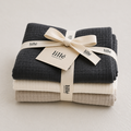 MUSLIN CLOTHS 3 PACK - giftset charcoal