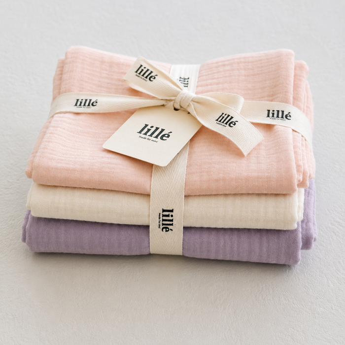 MUSLIN CLOTHS 3 PACK - giftset peach