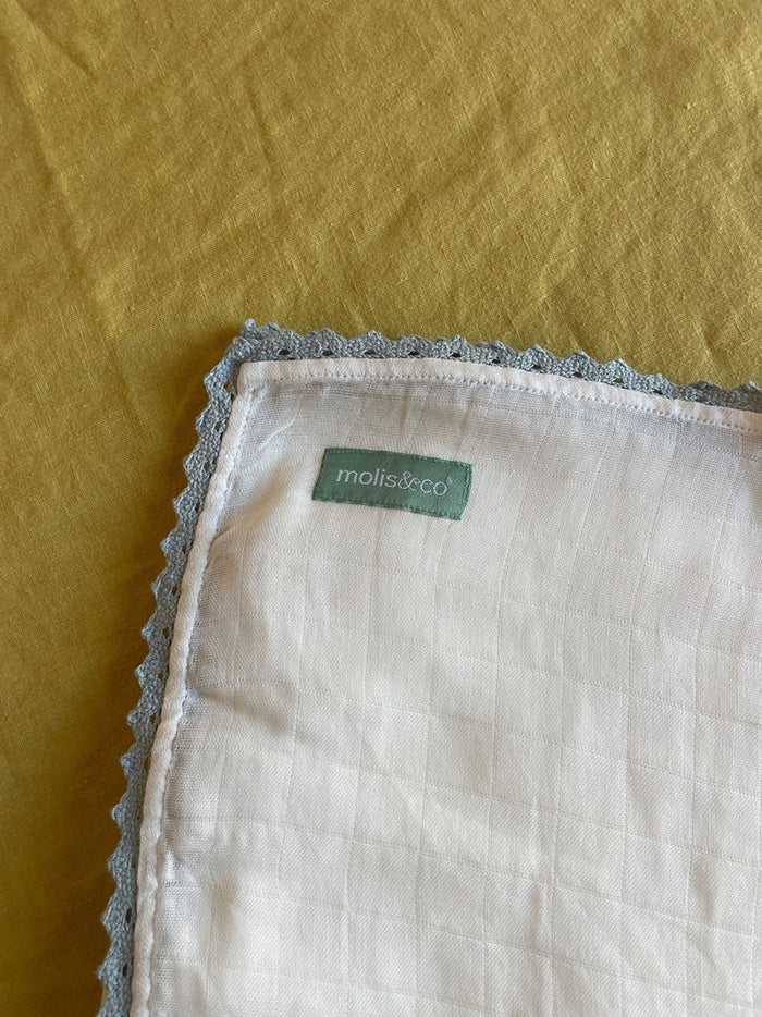 Muslin cotton blanket duo pack - Blue & Beige
