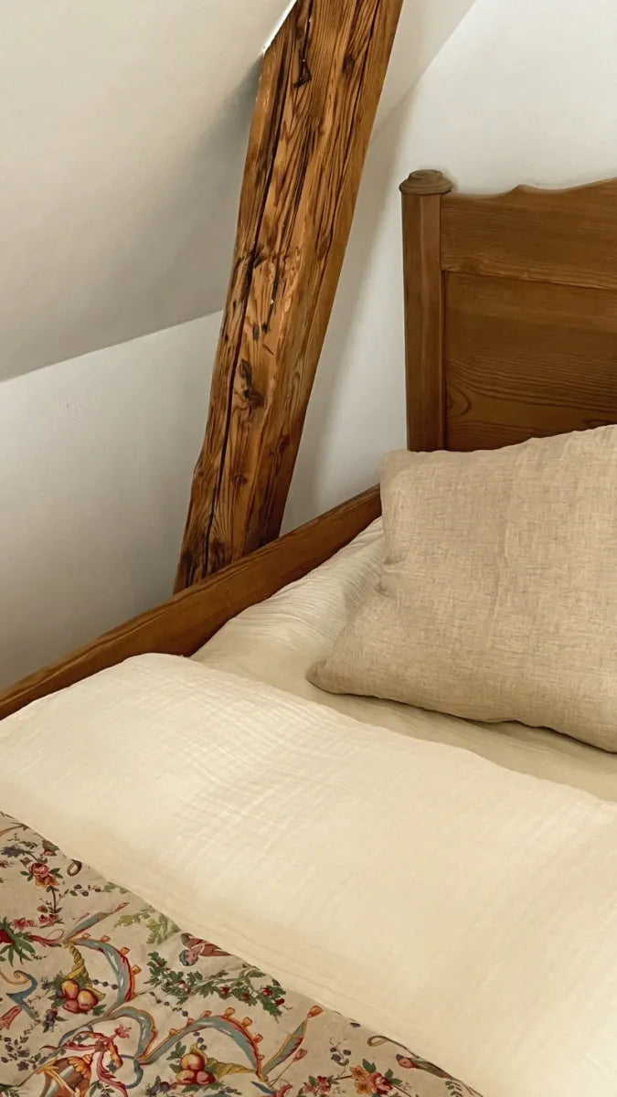 Muslin Junior Bedding - Cream 140x100