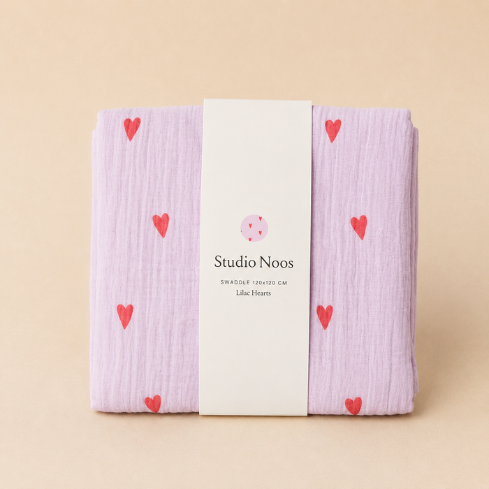 MUSLIN SWADDLE 120x120 - Purple heart
