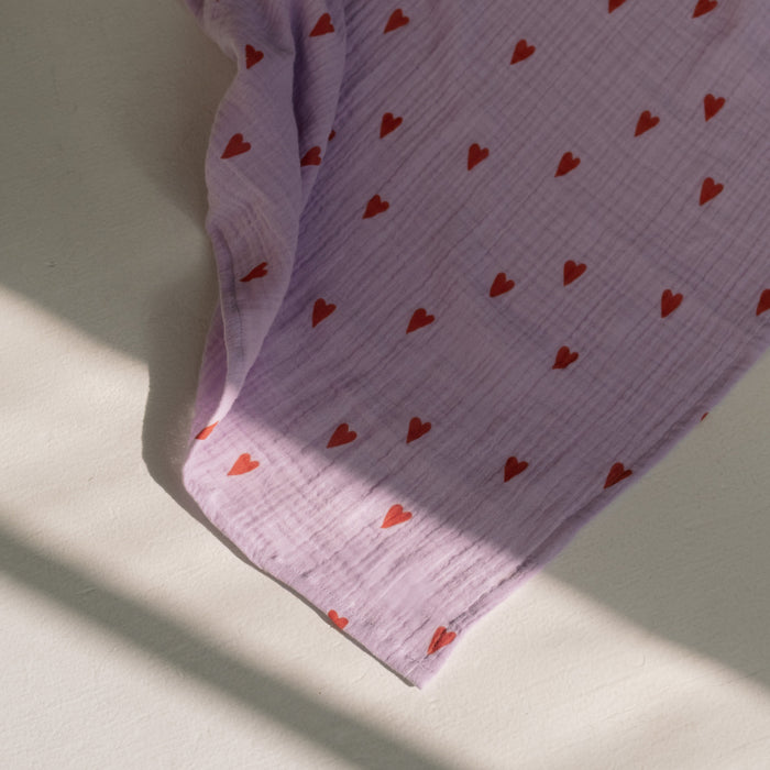 MUSLIN SWADDLE 120x120 - Purple heart