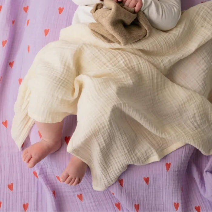 MUSLIN SWADDLE 120x120 - Purple heart