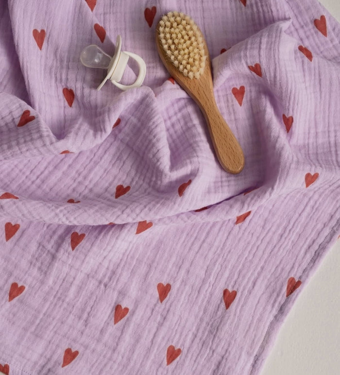 MUSLIN SWADDLE 120x120 - Purple heart