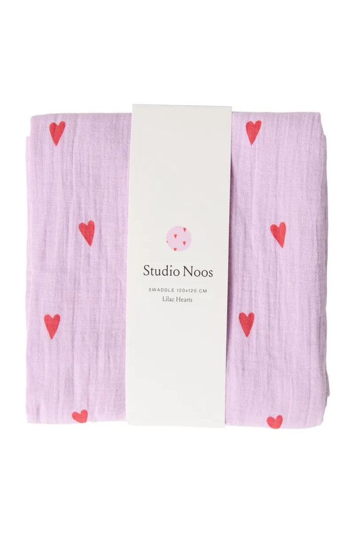 MUSLIN SWADDLE 120x120 - Purple heart
