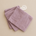 MUSLIN WASHAND LILAC- set van 3
