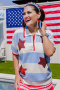 Nantucket Stripe Knit Top with Stars