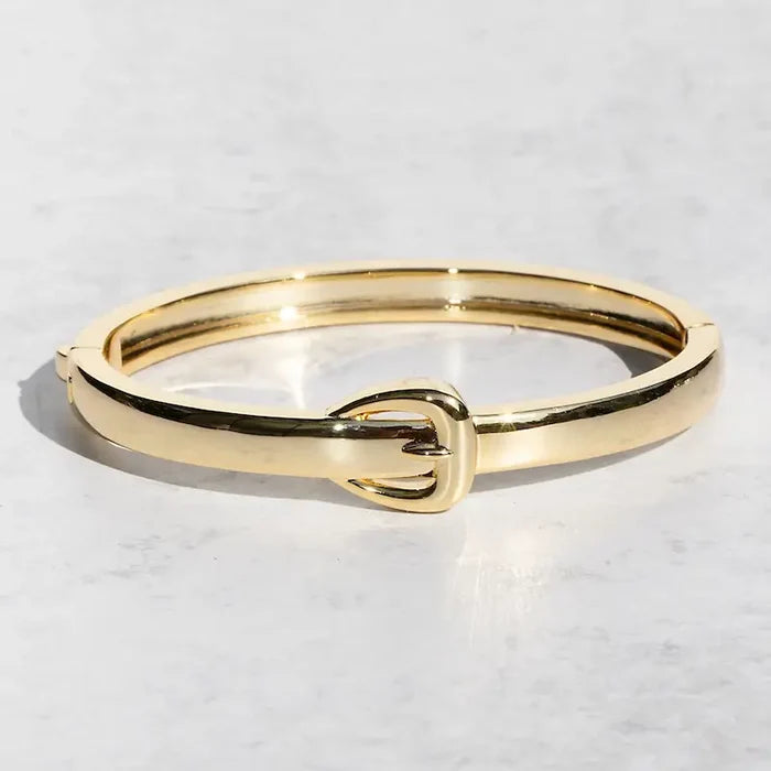 Native Gem Hipster Belt Bangle in 14K Gold Plated