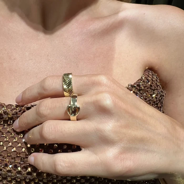 Native Gem Hipster Belt Ring in 14K Gold Vermeil