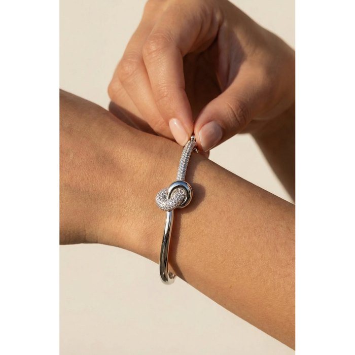 Native Gem Love Knot Bangle in Sterling Silver
