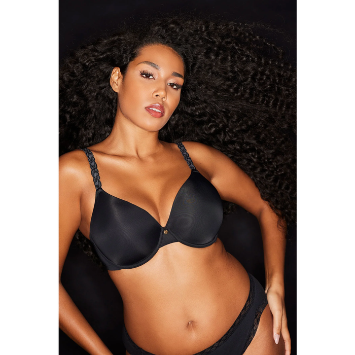 Natori Pure Luxe Custom Coverage Bra in Black - Romantiques