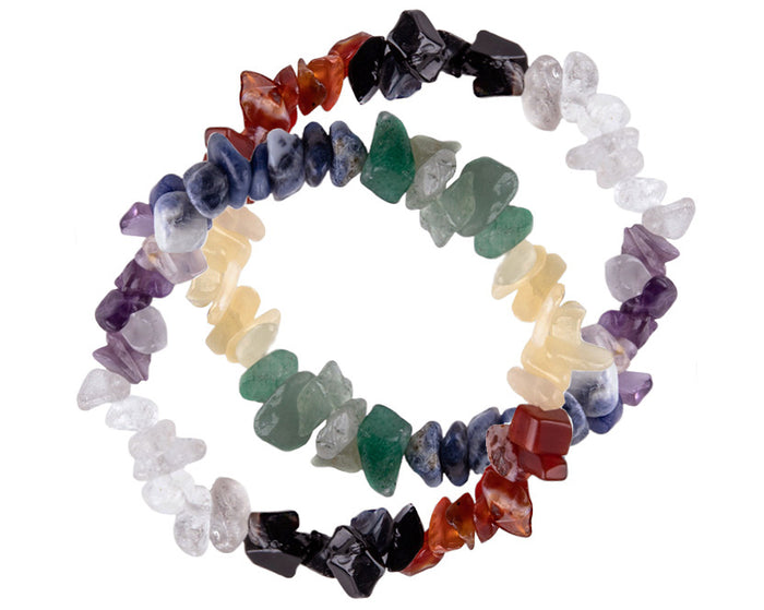 Natural Gemstone Chakra Bracelet, Set