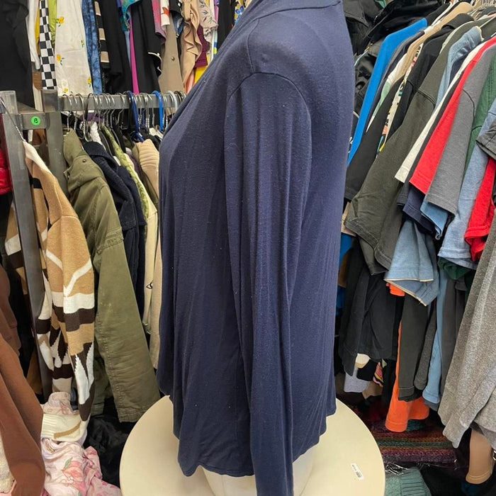 Navy blue long sleeve open shirt