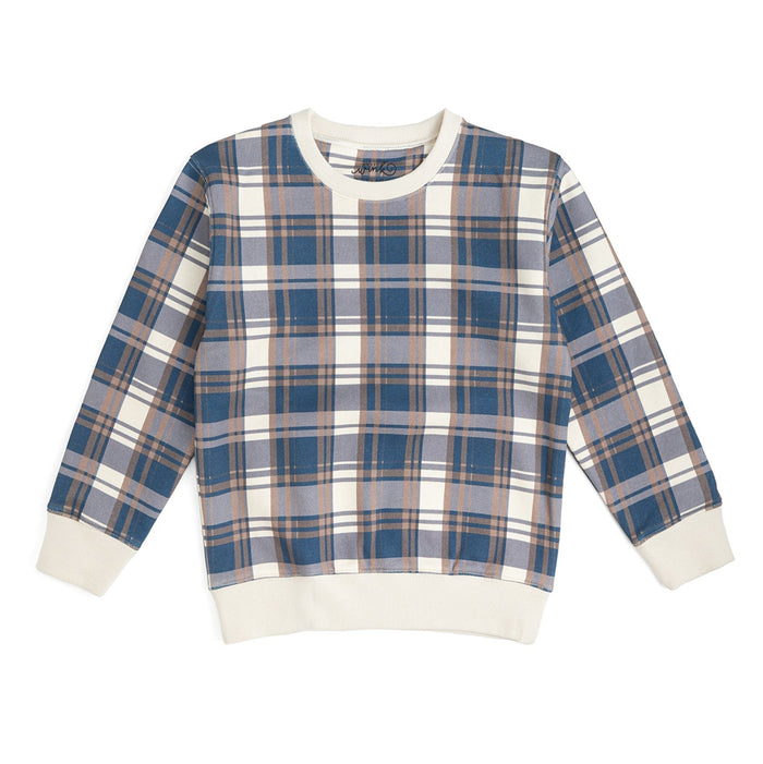 Navy Plaid Jogger Set