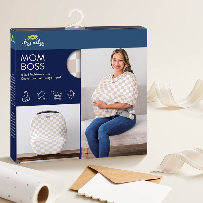 *New* Taupe Checkerboard Mom Boss™ 4-in-1 Multi-Use Cover