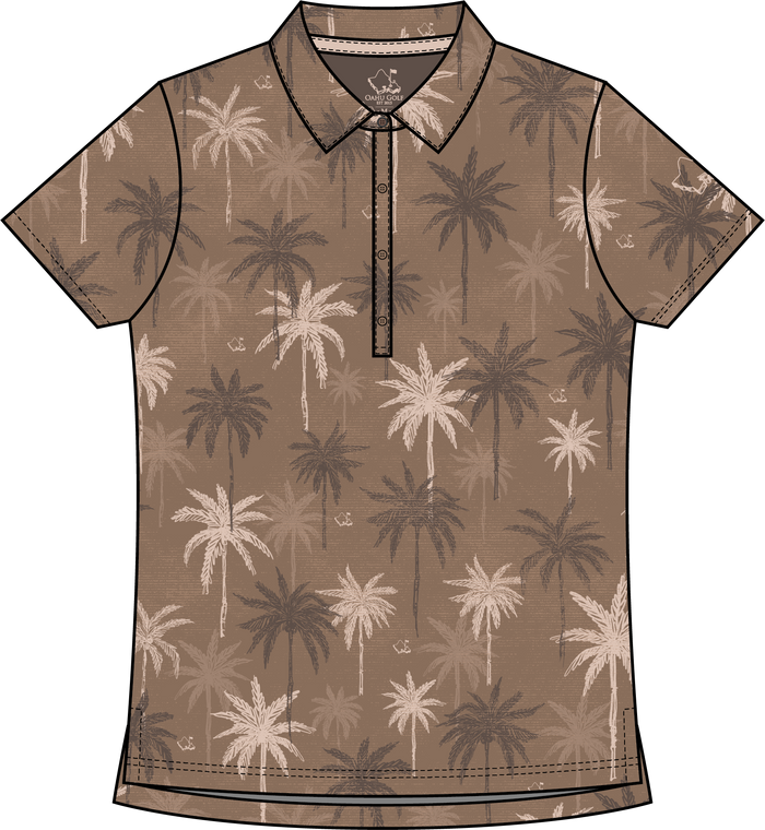 "Nucifera" Brown- OGA Women's Polo - Brown / Taupe