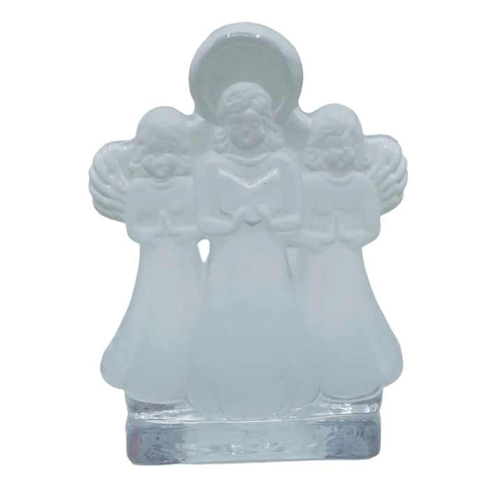 Nybro Glass Block Votive Candle holder - Angel choir