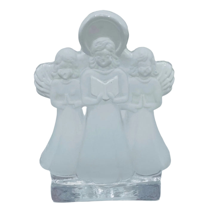 Nybro Glass Block Votive Candle holder - Angel choir