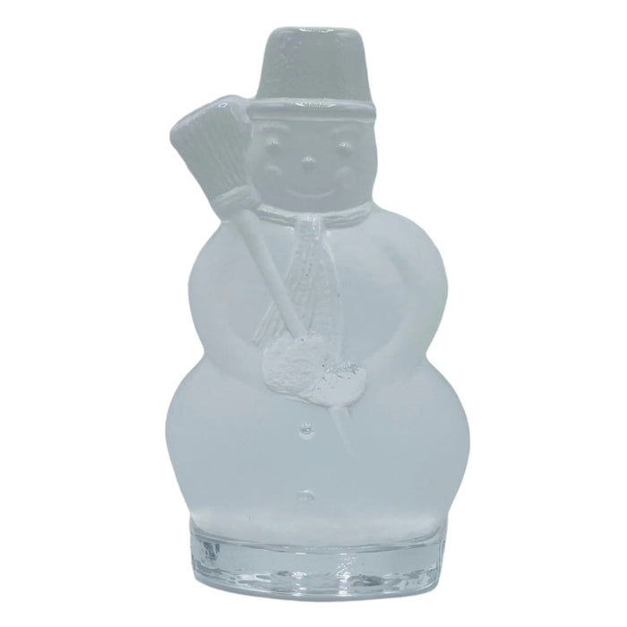 Nybro Glass Block Votive Candle holder - Snowman