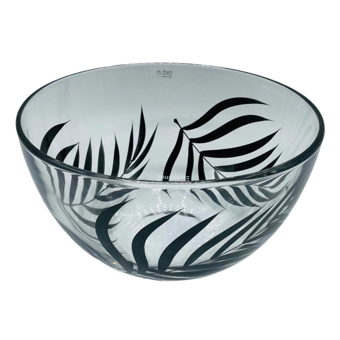 Nybro Leafs glass bowl - Black