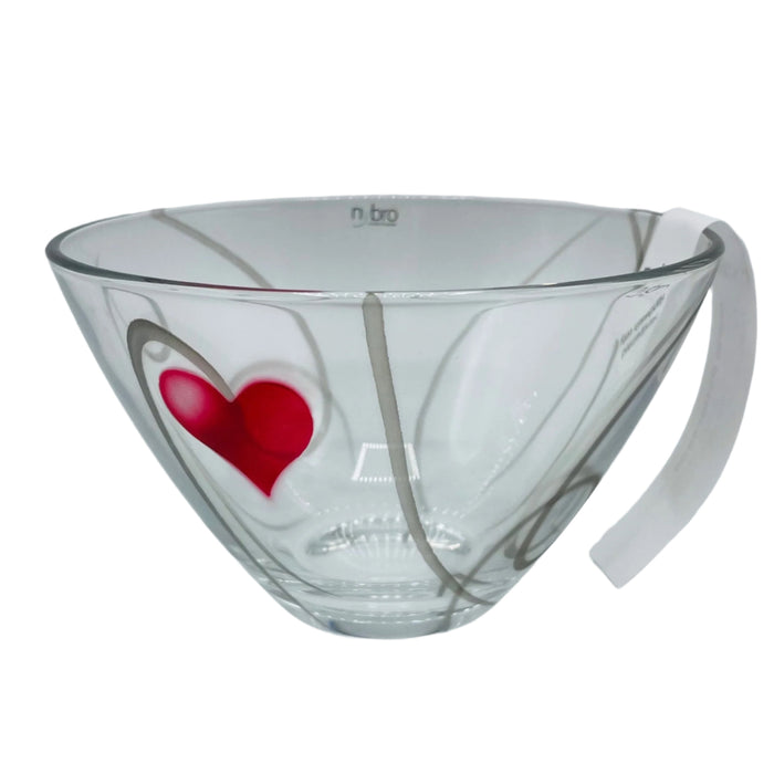 Nybro Life glass bowl with red heart