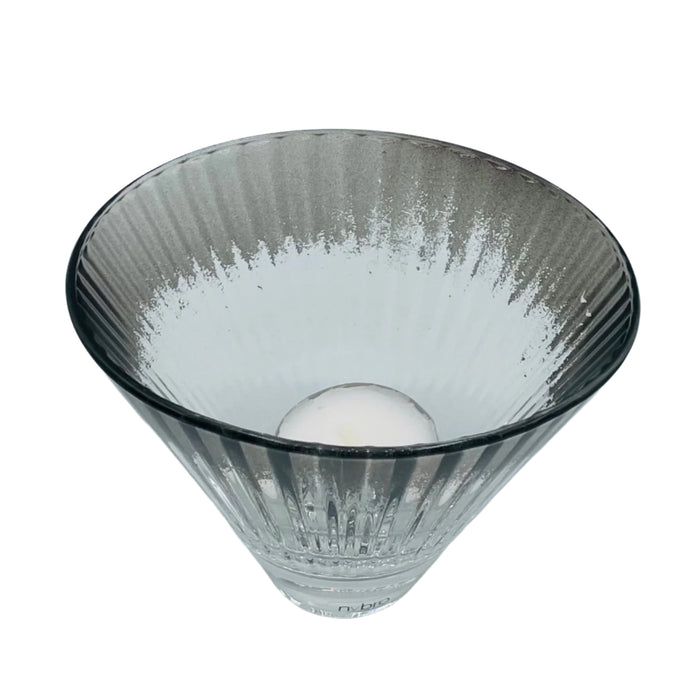 Nybro Optica Glass Votive Candle holder - Rök Smoke