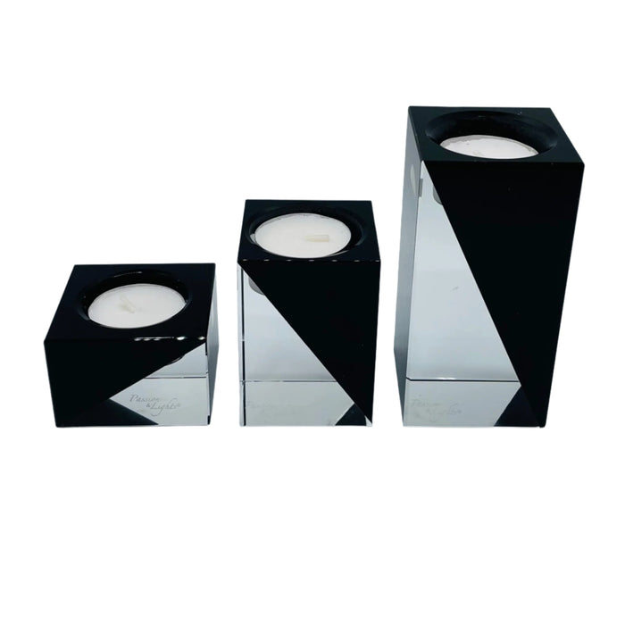Nybro Passion & Lights Black Magic Glass Votive Candle holders