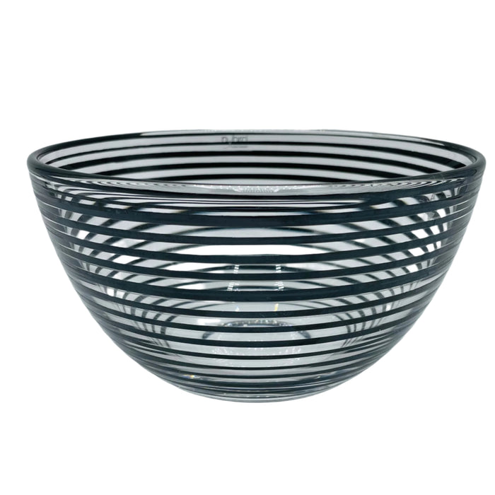 Nybro Spiro Black Glass bowl