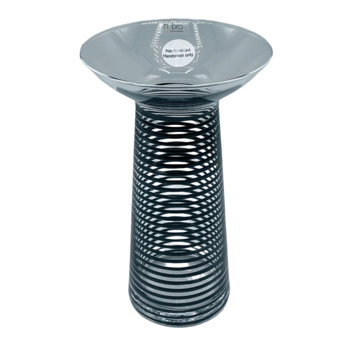 Nybro Spiro Black Glass Vase