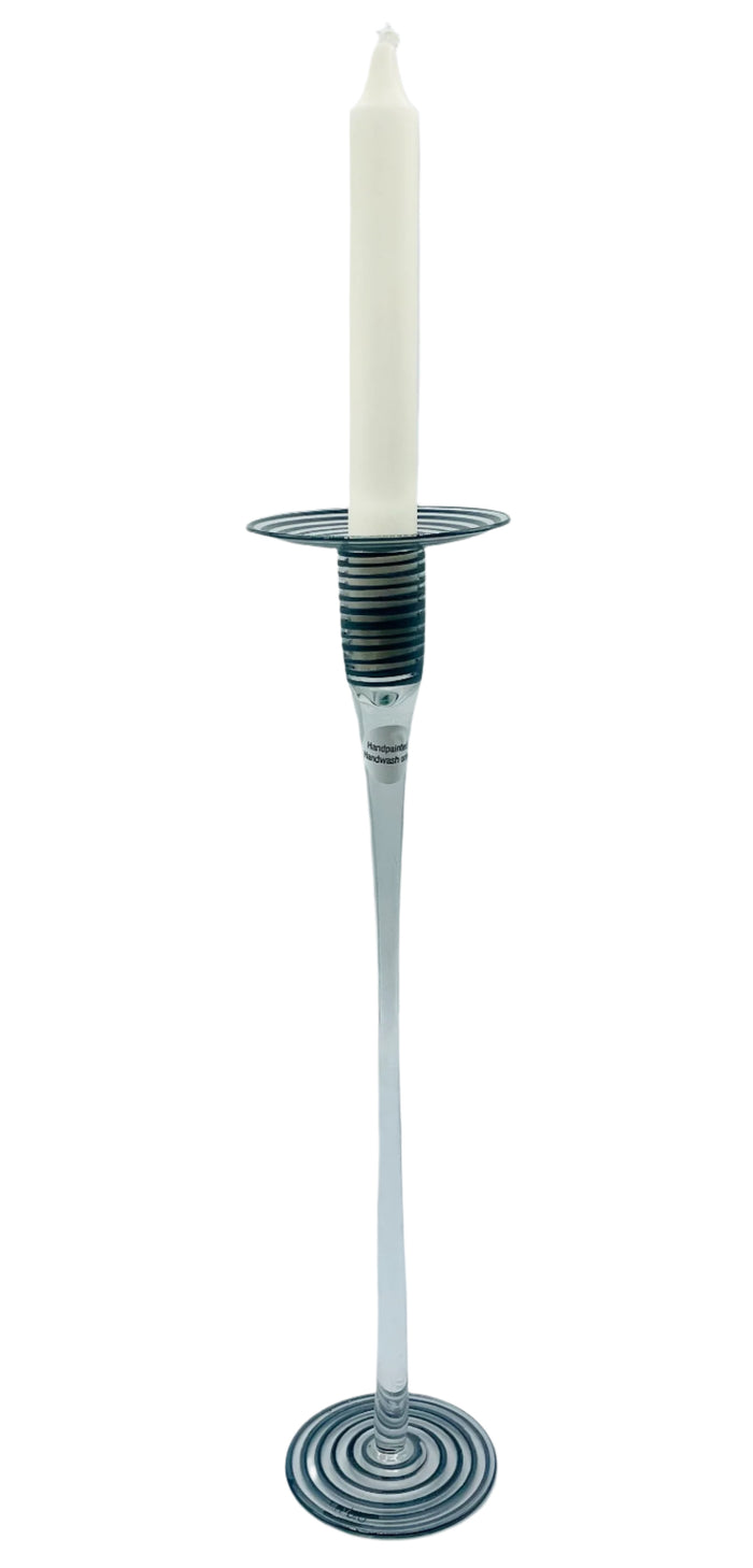 Nybro Spiro Glass Candle holder - Black 14"