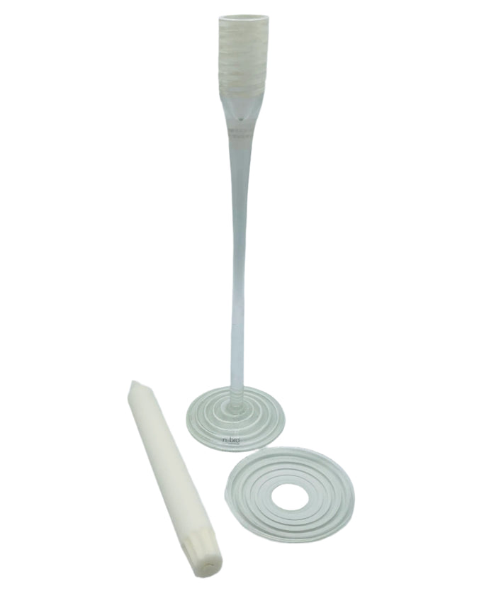 Nybro Spiro Glass Candle holder - White 14"