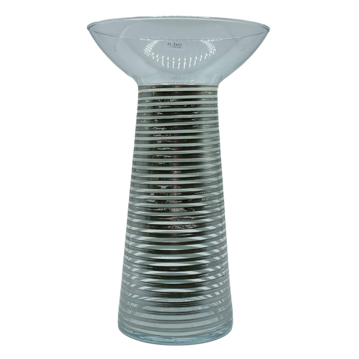 Nybro Spiro Silver/White Glass Vase
