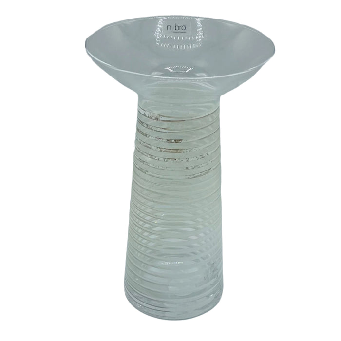 Nybro Spiro Silver/White Glass Vase