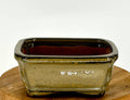 Olive Green Ceramic Bonsai Pot-Rectangle-5.25 x 4.0 x 2.25