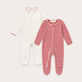 onesie 2-pack - Red stripe/off white red detail