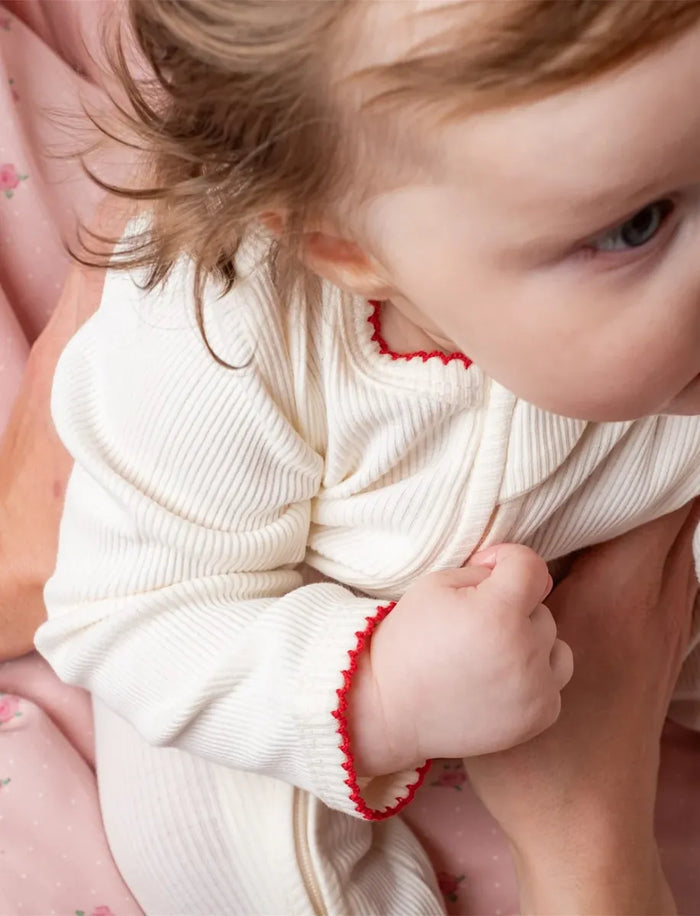 onesie 2-pack - Red stripe/off white red detail