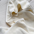 Organic Hooded Towel Creme - with edge