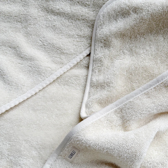 Organic Hooded Towel Creme - with edge