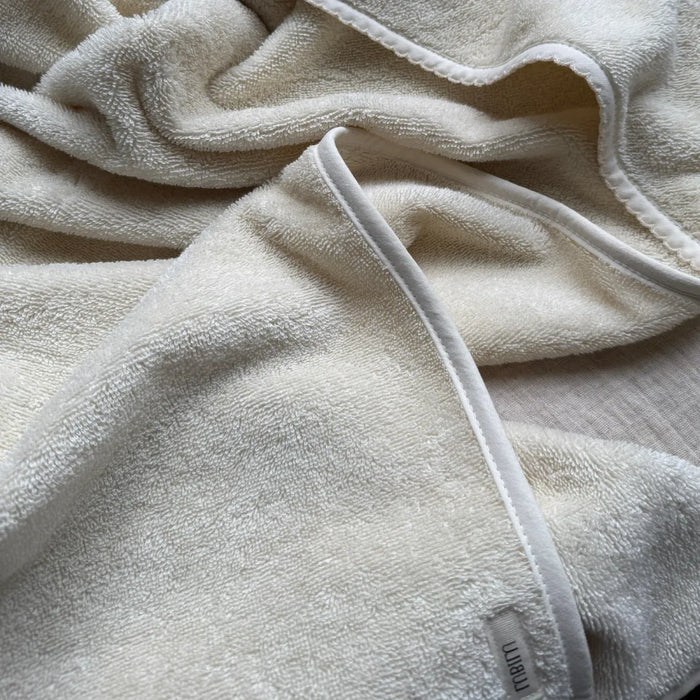 Organic Hooded Towel Creme - with edge
