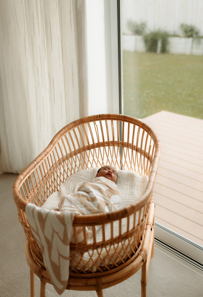 Organic Muslin wrap in ili Tan