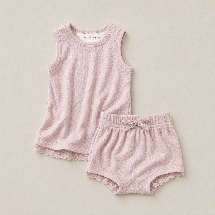 ORGANIC PJ - Pale Lilac Pointelle