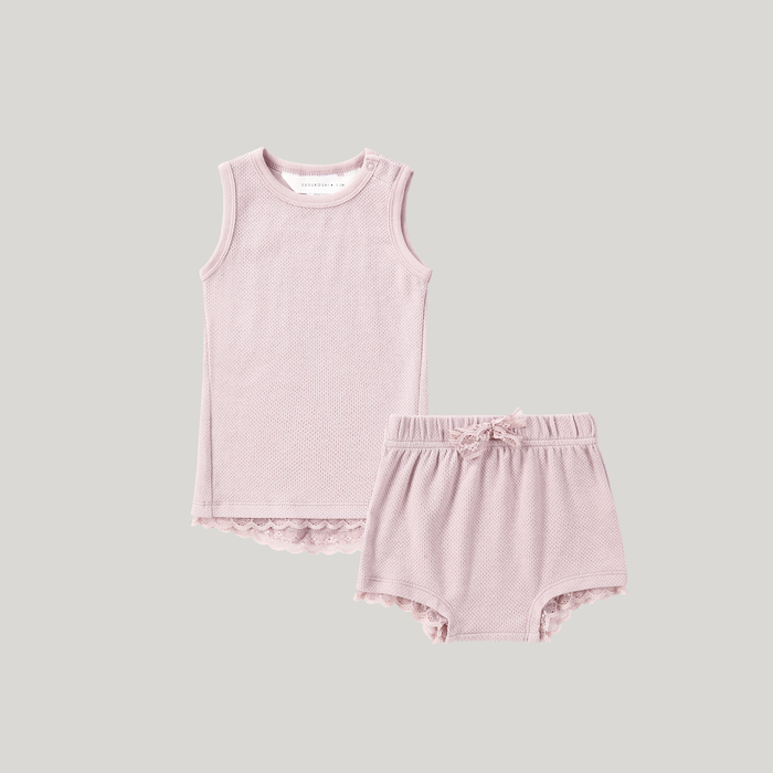 ORGANIC PJ - Pale Lilac Pointelle