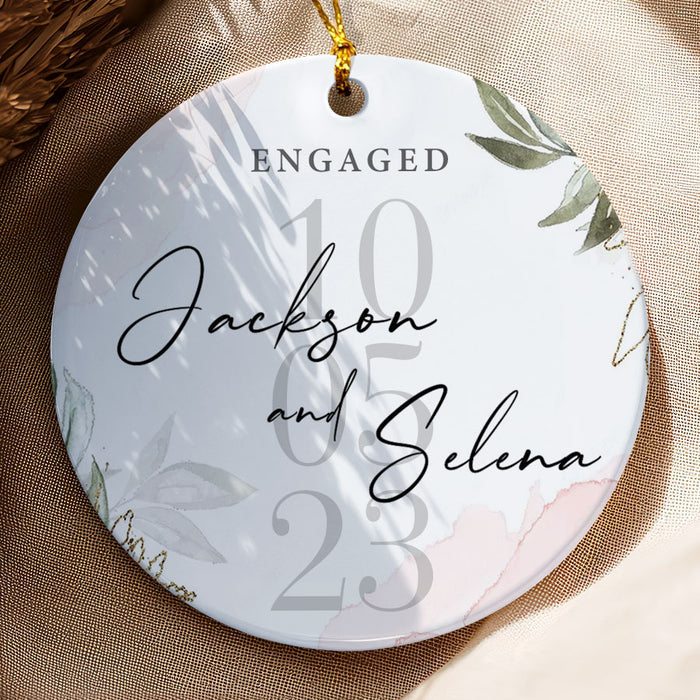 Ornament for Engaged Couple | Custom Engagement Gift With Names