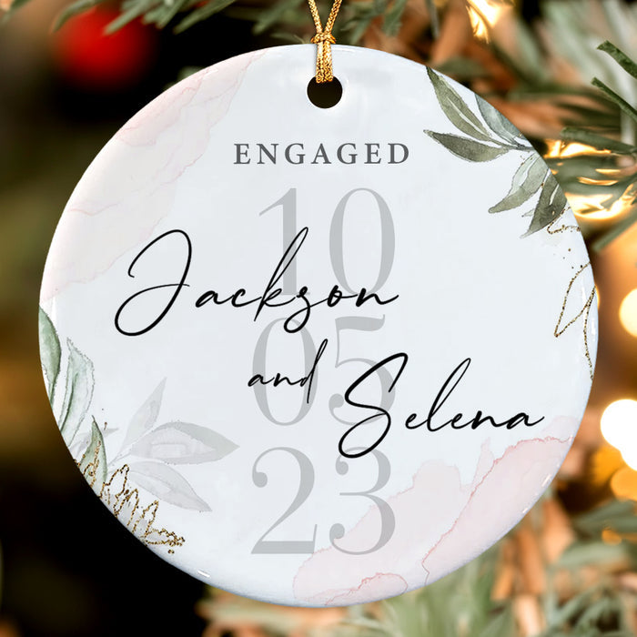 Ornament for Engaged Couple | Custom Engagement Gift With Names