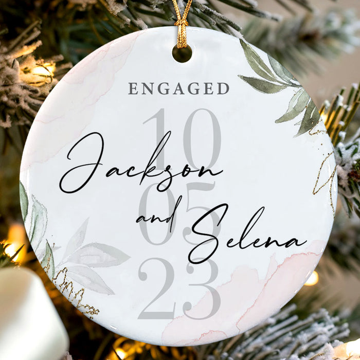 Ornament for Engaged Couple | Custom Engagement Gift With Names