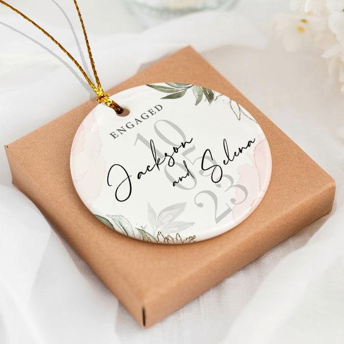 Ornament for Engaged Couple | Custom Engagement Gift With Names
