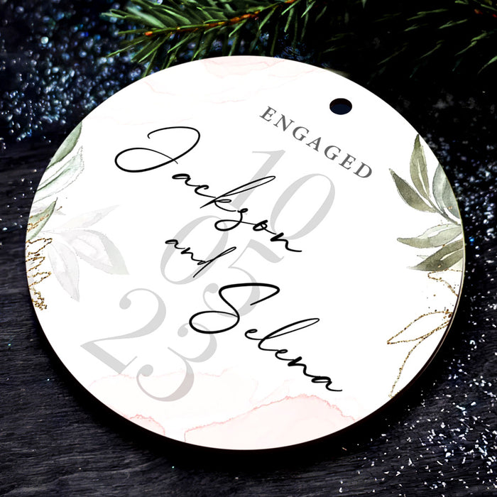 Ornament for Engaged Couple | Custom Engagement Gift With Names